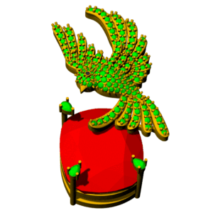 Flying birds with hanging stone Brooch
