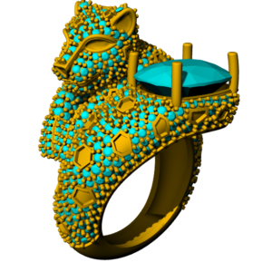 TIGER AND STONE RING